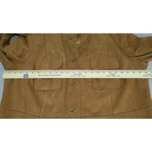 Vintage Talbots 100% Genuine Leather Jacket Mandarin Collar Women's Petite 18W - Picture 5 of 14